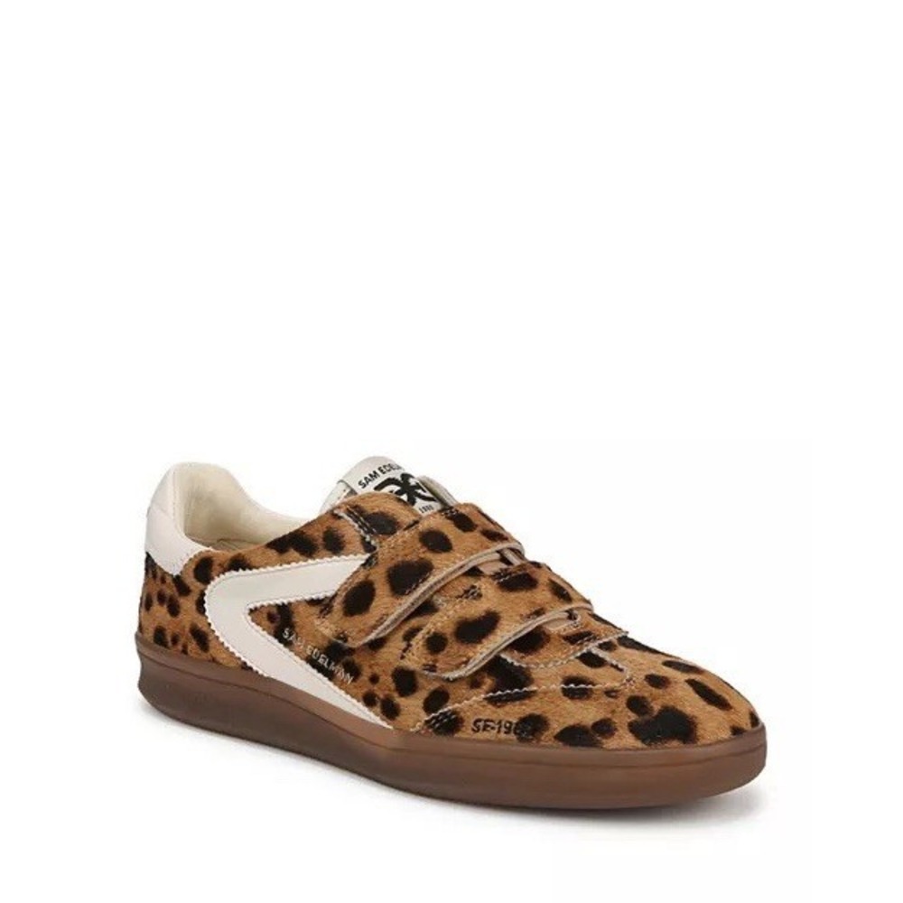Sam Edelman Talia Sneakers Womens 9.5 Leopard Print Calf Hair Shoes EUC
